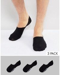 Nicce London Nicce Logo 3 Pack Invisible Socks In Black