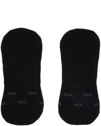 Ermenegildo Zegna Three Pack Black Cotton Sockless Socks