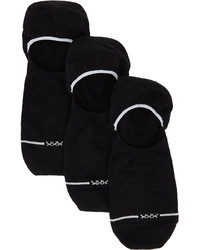 Ermenegildo Zegna Three Pack Black On Point Raw Sockless Socks