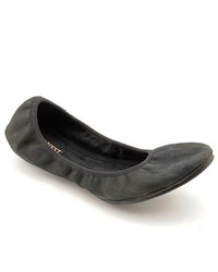 Nine West Americana Black Nubuck Leather Ballet Flats Shoes Uk 5