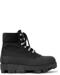 Acne Studios Suede Trimmed Canvas And Nubuck Hiking Boots