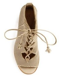 Frye Gabby Perforated Ghillie Lace Up Nubuck Sandals