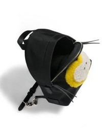 Fendi Apple Mini Shearling Nylon Backpack
