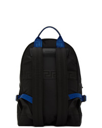 Versace Black And Blue Nylon Backpack