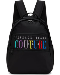 VERSACE JEANS COUTURE Black Logo Backpack