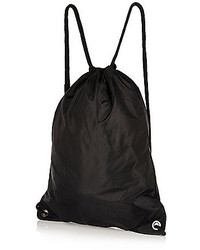 River Island Black Nylon Drawstring Kit Bag