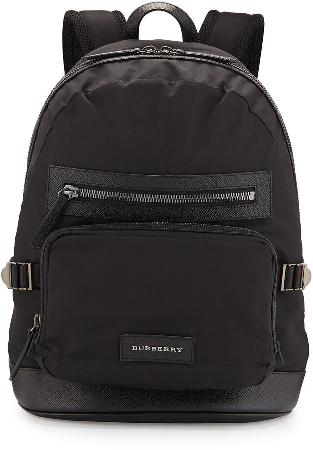 black nylon backpack