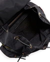Burberry Medium Rucksack Prorsum Patch Nylon Backpack Black