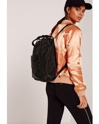Missguided Black Sleek Sporty Backpack