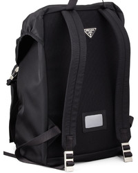 Prada Nylon Double Buckle Backpack Black