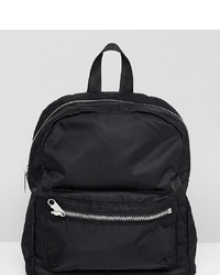 Monki Nylon Mini Backpack In Black Patent