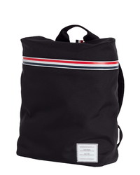 Thom Browne Small Stripe Black Nylon Backpack