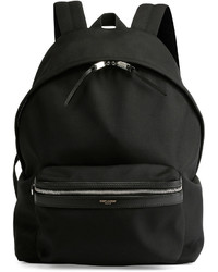 Saint Laurent Solid Nylon Backpack Black