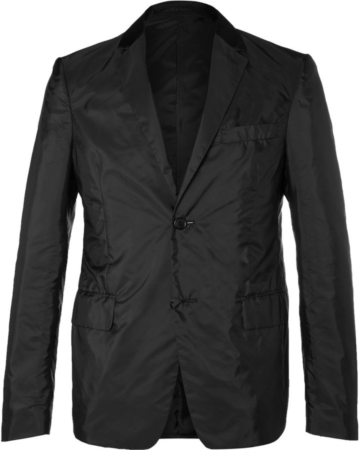 Prada Black Piuma Slim Fit Nylon Blazer, $1,170 | MR PORTER | Lookastic
