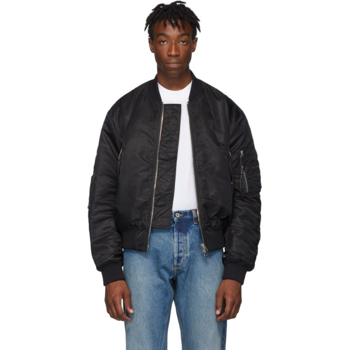 Acne Studios Acne S Black Makio Bomber Jacket, $650 | SSENSE | Lookastic