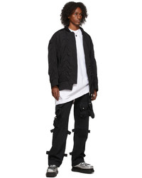 We11done Black Cotton Long Bomber