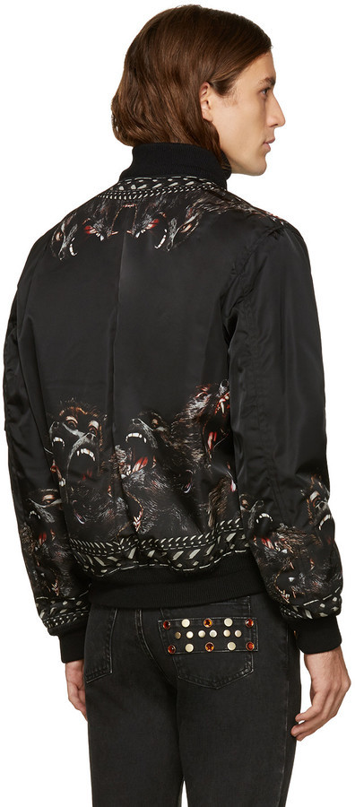 Givenchy Black Monkey Brothers Bomber Jacket, $3,290 | SSENSE