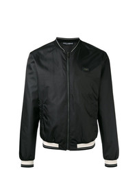 Dolce & Gabbana Black Nylon Bomber Jacket
