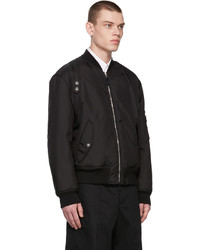 Alexander McQueen Black Nylon Oxford Bomber Jacket