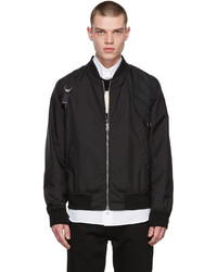 Alexander McQueen Black Oxford Harness Bomber Jacket