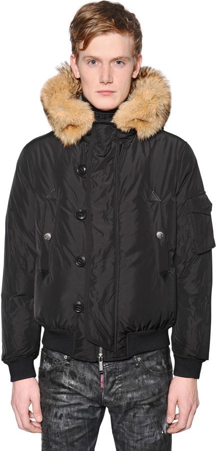 dsquared bomber jacket fur