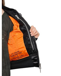 Unravel Padded Shoulder Nylon Bomber Jacket