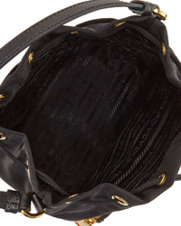 Prada Tessuto Mini Bucket Crossbody Bag Black