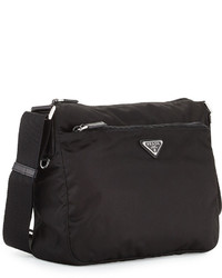 Prada Large Nylon Crossbody Bag Black