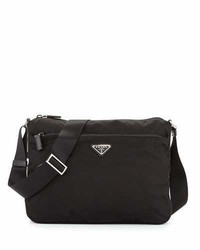 Prada Large Nylon Crossbody Bag Black