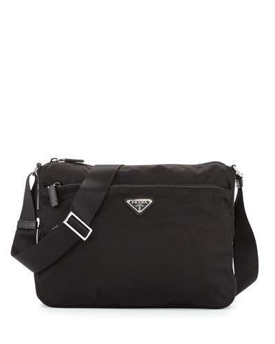Prada Large Nylon Crossbody Bag Black, $995 | Neiman Marcus