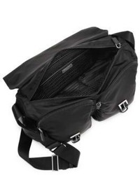 Prada Nylon Saffiano Leather Messenger Bag