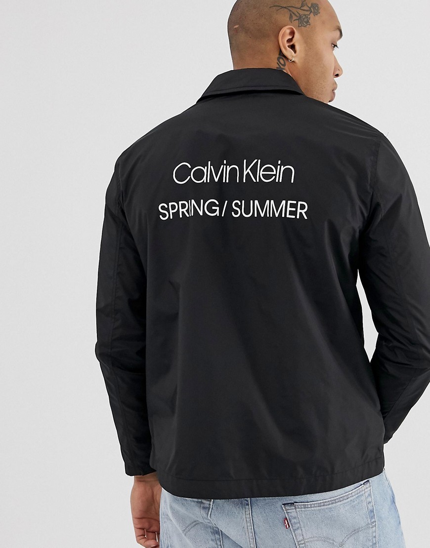 Calvin Klein Back Nylon Coach Jacket In Black, $50 | Asos | Lookastic