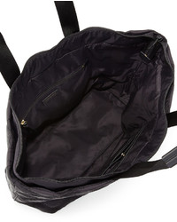 Tory Burch Flame Quilt Nylon Tote Bag Black