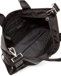 Prada Medium Double Handle Nylon Tote Bag Black
