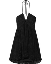 Isabel Marant Babs Metallic Knitted Halterneck Mini Dress