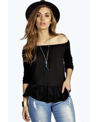 Boohoo Plus Esther Gypsy Off The Shoulder Top