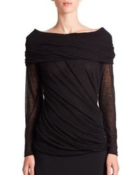 Donna Karan Cashmere Silk Off The Shoulder Top