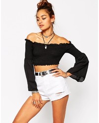 Missguided Chiffon Off The Shoulder Gypsy Top