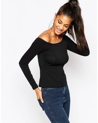 Asos Collection The Off Shoulder Top With Long Sleeves