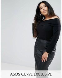 Asos Curve Curve Off Shoulder Top With 34 Sleeve