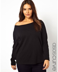 Asos Curve Off Shoulder Top With Long Sleeves