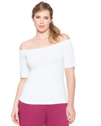 ELOQUII Plus Size Off The Shoulder Tee