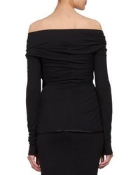 Givenchy Jersey Off Shoulder Ruffle Top