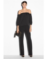 Milly Stretch Silk Off The Shoulder Blouse