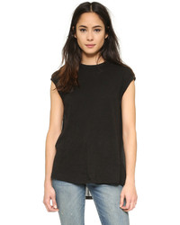 ATM Anthony Thomas Melillo Mixed Media Extended Shoulder Top