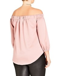 City Chic Off The Shoulder Satin Top