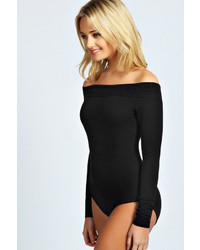boohoo Striped Cut Out Middle Bodysuit