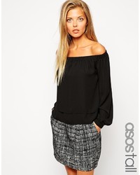 Asos Tall Long Sleeve Off The Shoulder Top