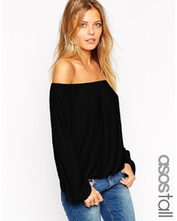 Asos Tall Off Shoulder Top In Slouchy Fabric