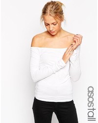 Asos Tall Off Shoulder Top With Long Sleeves